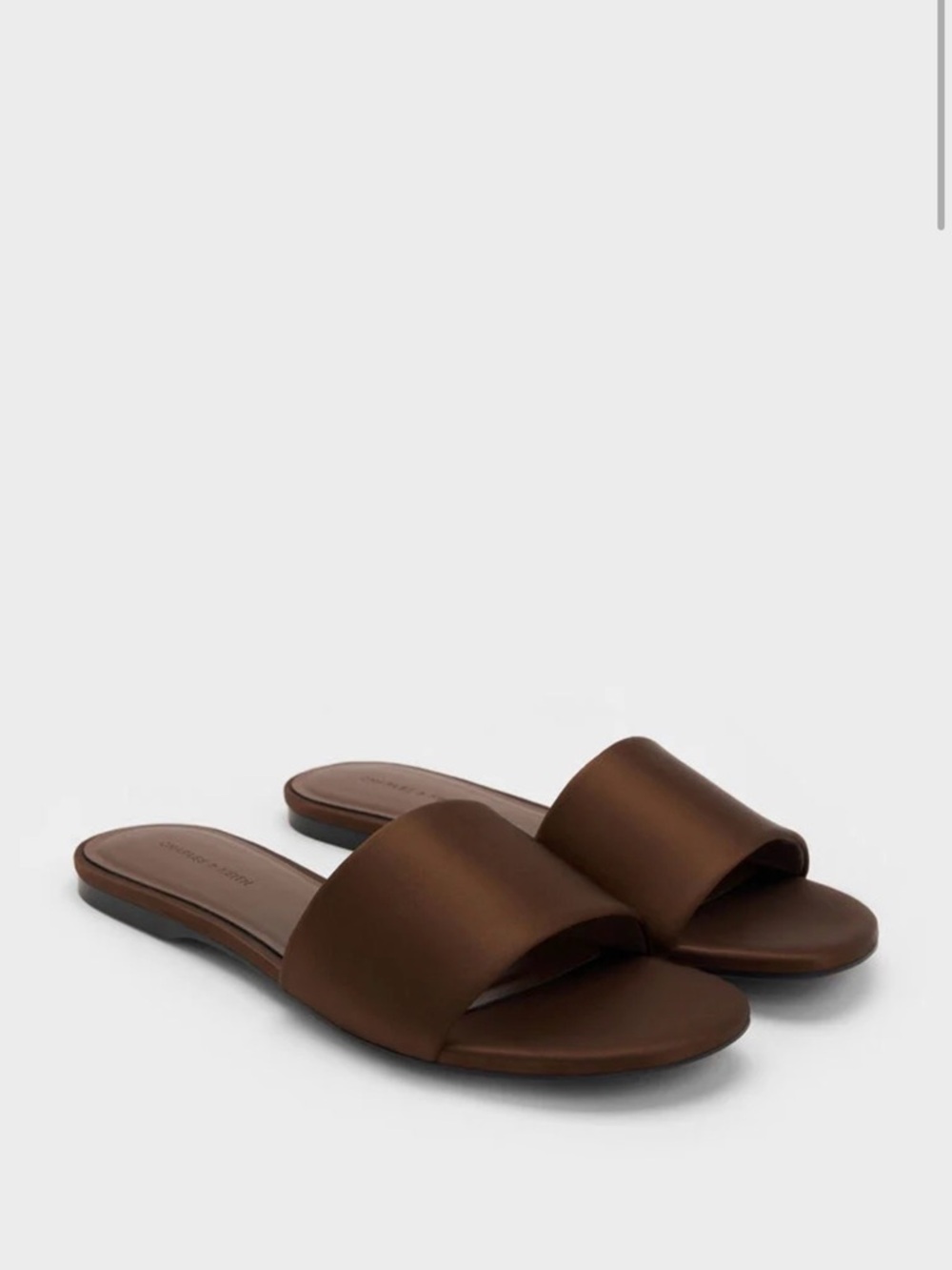 Never worn brown satin sandals